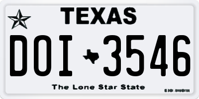 TX license plate DOI3546