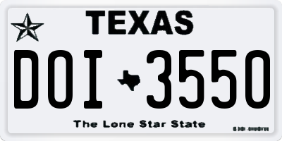 TX license plate DOI3550