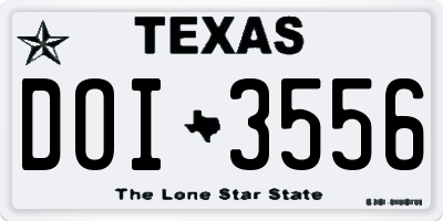 TX license plate DOI3556