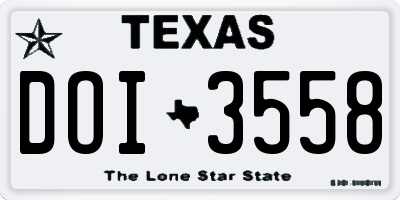 TX license plate DOI3558