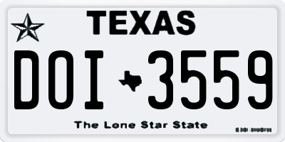 TX license plate DOI3559