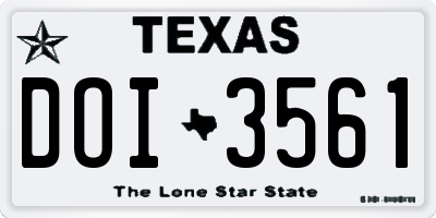 TX license plate DOI3561