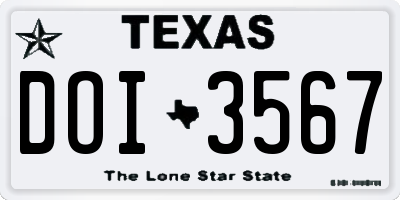 TX license plate DOI3567