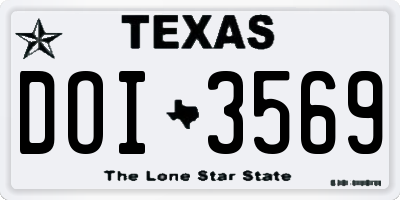TX license plate DOI3569
