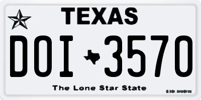 TX license plate DOI3570