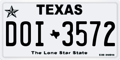 TX license plate DOI3572