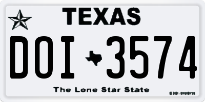 TX license plate DOI3574