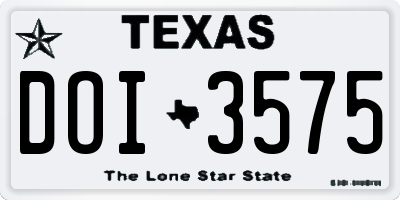 TX license plate DOI3575