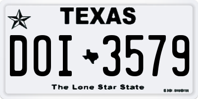 TX license plate DOI3579
