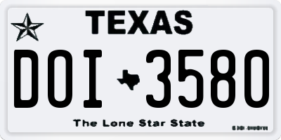 TX license plate DOI3580