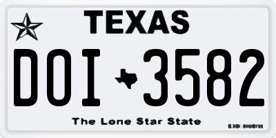 TX license plate DOI3582