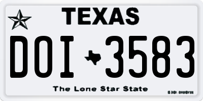TX license plate DOI3583