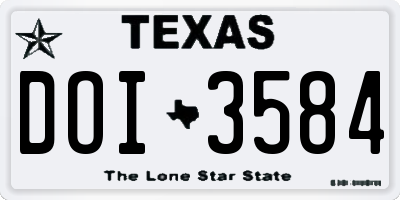 TX license plate DOI3584