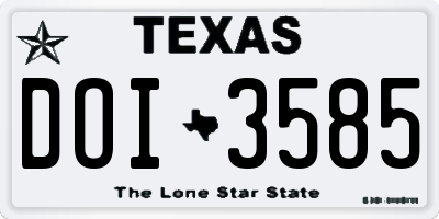 TX license plate DOI3585
