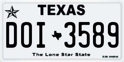 TX license plate DOI3589