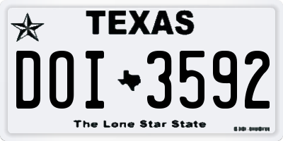 TX license plate DOI3592