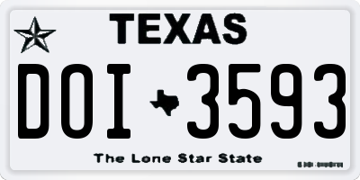 TX license plate DOI3593