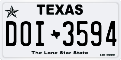 TX license plate DOI3594