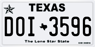 TX license plate DOI3596