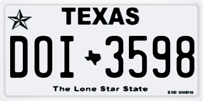 TX license plate DOI3598