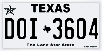TX license plate DOI3604