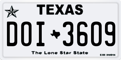 TX license plate DOI3609