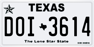 TX license plate DOI3614
