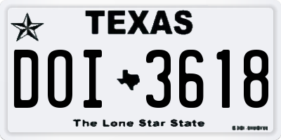 TX license plate DOI3618