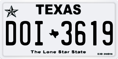 TX license plate DOI3619