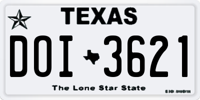 TX license plate DOI3621