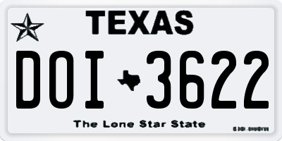 TX license plate DOI3622