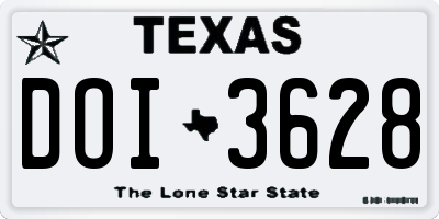 TX license plate DOI3628