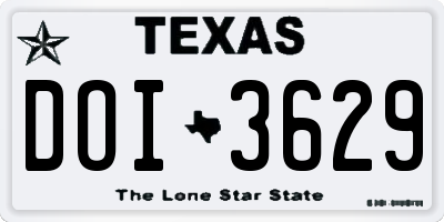 TX license plate DOI3629