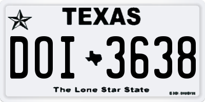 TX license plate DOI3638