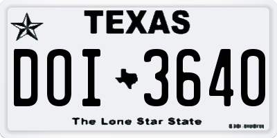 TX license plate DOI3640