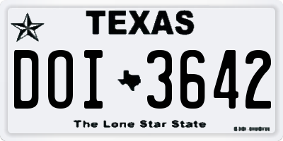 TX license plate DOI3642