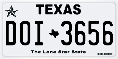 TX license plate DOI3656