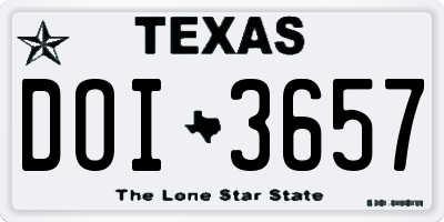 TX license plate DOI3657