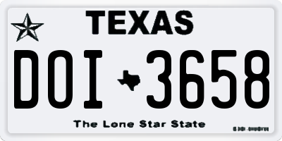TX license plate DOI3658