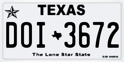 TX license plate DOI3672