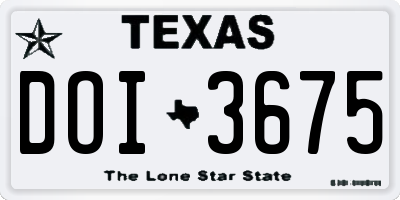 TX license plate DOI3675