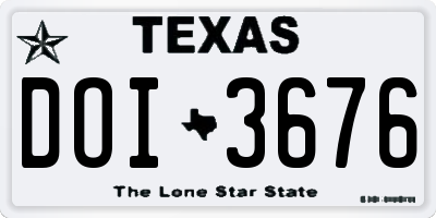 TX license plate DOI3676