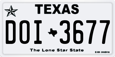 TX license plate DOI3677