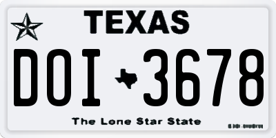 TX license plate DOI3678