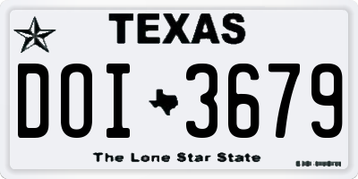 TX license plate DOI3679
