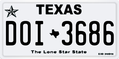 TX license plate DOI3686