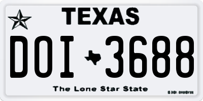 TX license plate DOI3688
