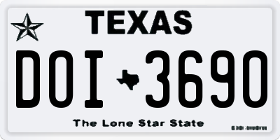 TX license plate DOI3690
