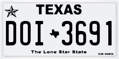 TX license plate DOI3691