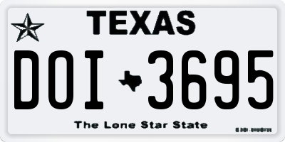 TX license plate DOI3695